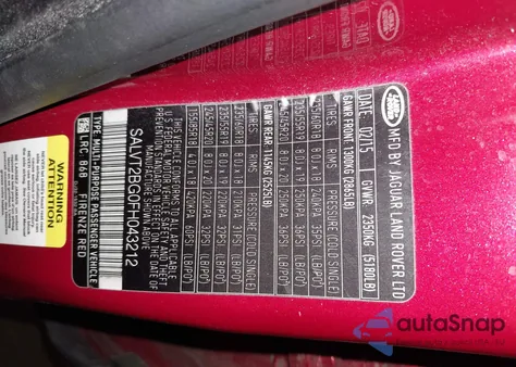 2015 Land Rover Range Rover Evoque Dynamic z USA, uszkodzony, nr VIN SALVT2BG0FH043212